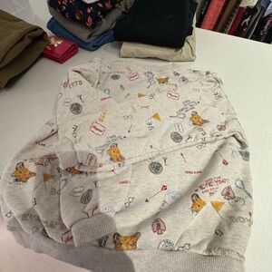 Bonpoint Cream Sweatshirt with Graphic Designs